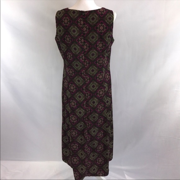 Danny & Nicole Purple and Green Sleeveless Dress - Picture 3 of 4